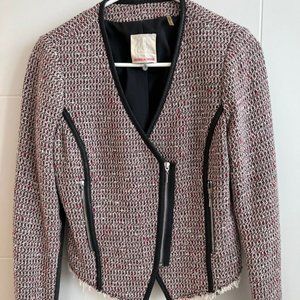 Rebecca Taylor Cropped Blazer with Leather Details